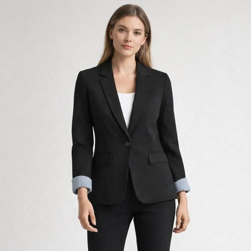 Bar III Black Tailored Blazer Size 4 One Button Career Jacket